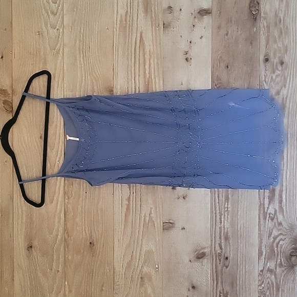 Free People Blue Sheer Cami Dress with Beading Size XSmall - Picture 1 of 8